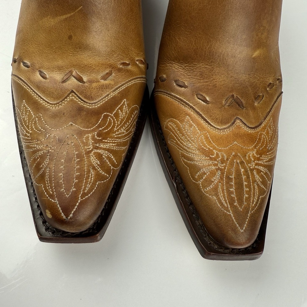 Lucchese Charlie‎ Horse Women's Mules Sz 7B Western Brown Leather Artisan Shoes - Picture 2 of 16